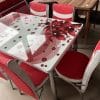 Mese cu sticla printata pe crin rosu cu livrare contra cost in Tirgu Neamt