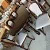 Mese lemn Iasi , culori nuc , stejar, alb, 100/200 cm, 280 cm extinse, cu 5 picioare. Magazin in Falticeni si Suceava , distributie/cost in Iasi, Pascani.