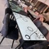 Masă cu 6 scaune Fălticeni, cadru metalic negru, 1190 lei, Fălticeni Suceava Tîrgu Neamț gura Humorului Pașcani Botoșani Rădăuți Siret, CîmpulLung moldovenesc,